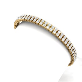 8 ctw Certified SI/I Diamond Bracelet 18K Yellow Gold