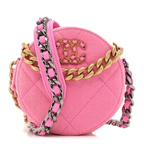 Chanel Denim Chanel 19 Round Clutch