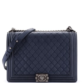Chanel Boy Flap Bag Quilted Metallic