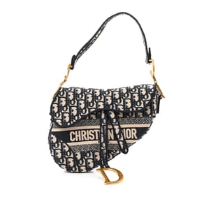 Christian Dior Oblique Embroidered Saddle Bag