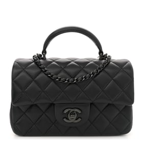Chanel Lambskin Quilted Mini Top Handle
