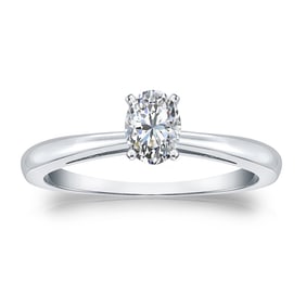 Natural 0.33 CTW Diamond Solitaire Ring 18K White Gold