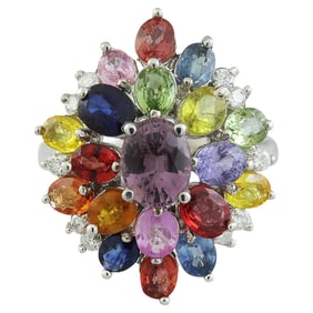 Natural Sapphire 14 Karat White Gold