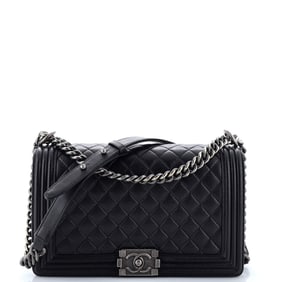 Chanel Boy Flap Bag Quilted Caviar