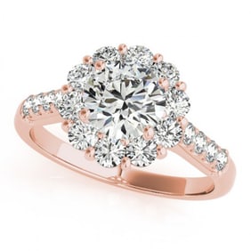 2.75 ctw Certified VS/SI Diamond Halo Ring 18k Rose Gold