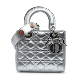 Dior Small Metallic Grained Calfskin Cannage