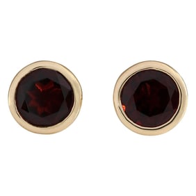 Garnet Earrings 14K Yellow Gold