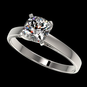 1 ctw Certified VS/SI Quality Cushion Cut Diamond Ring 10k White Gold