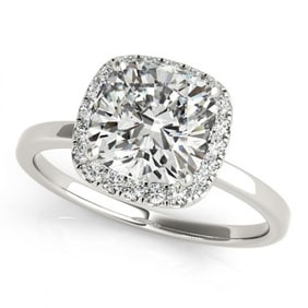 1.15 ctw Certified VS/SI Cushion Diamond Halo Ring 18k White Gold