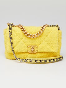 Chanel Yellow Quilted Tweed Chanel 19
