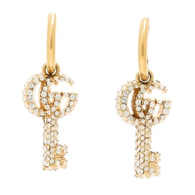 Gucci Metal Crystal GG Key Drop