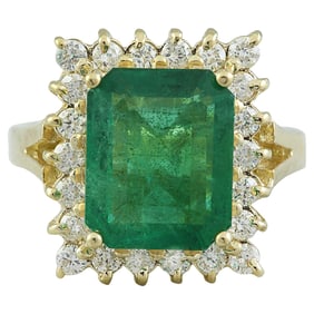5.16 Carat Natural Emerald 14 Karat