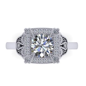 1.75 ctw Solitaire VS/SI Diamond Ring Art Deco 14k White Gold