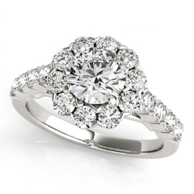 3 ctw Certified VS/SI Diamond Halo Ring 18k White Gold