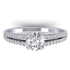 1.11 ctw Certified VS/SI Diamond Art Deco Ring 14k White Gold