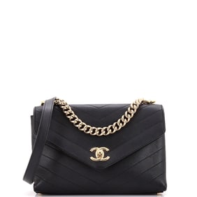 Chanel Coco Chevron Flap Bag Stitched