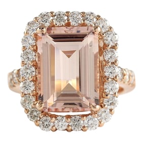 Morganite 14K Rose Gold Diamond Ring