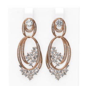 4.33 ctw Diamond Earrings 18K Rose Gold