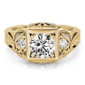 0.60 ctw Certified VS/SI Diamond Antique Ring 18k Yellow Gold