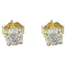 0.80 CTW Diamond Stud Earrings 14K Yellow Gold