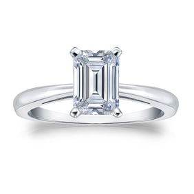 Natural 1.00 CTW Diamond Solitaire Ring 14K White Gold