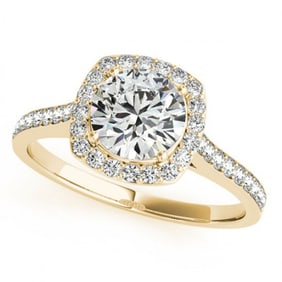 1.4 ctw Certified VS/SI Diamond Halo Ring 18k Yellow Gold