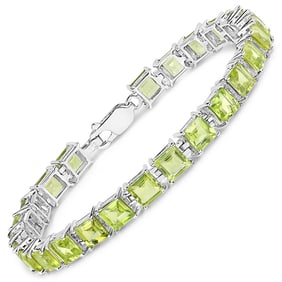 15.00 CT Genuine Peridot 14K White
