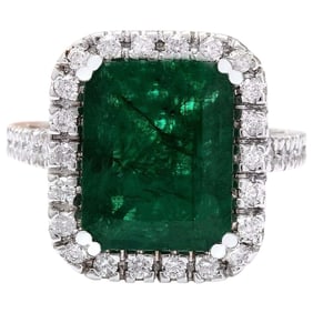 Emerald Diamond Ring In 14 Karat