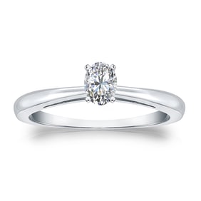 Natural 0.25 CTW Diamond Solitaire Ring 14K White Gold