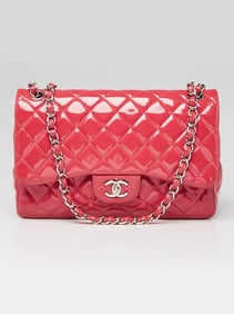 Chanel Pink Quilted Patent Leather Classic