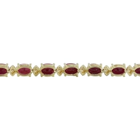 Ruby Diamond Bracelet 14K Yellow Gold
