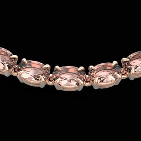 28 ctw Morganite Eternity Tennis Necklace 14k Rose Gold