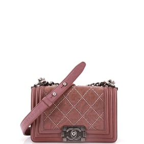 Chanel Boy Flap Bag Studded Quilted