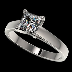 1.25 ctw Certified VS/SI Quality Princess Diamond Ring 10k White Gold