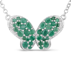 2.80 CT Genuine Emerald and White