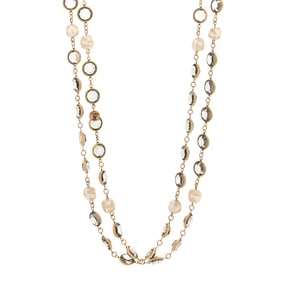 Chanel Swarovski Crystal Pearl Chicklet Sautoir