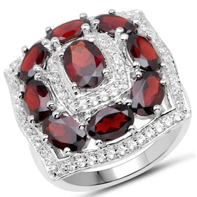 5.52 CT Genuine Garnet and White