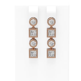 2.24 ctw Diamond Earrings 18K Rose Gold