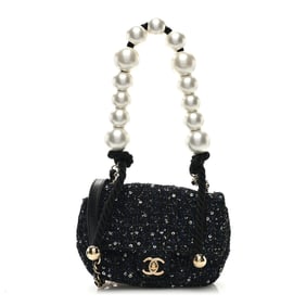 Chanel Tweed Mini Pearl Handle Flap