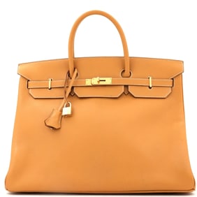 Hermes Birkin Handbag Natural Sable Fjord
