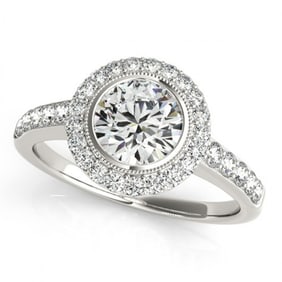 1.5 ctw Certified VS/SI Diamond Halo Ring 18k White Gold