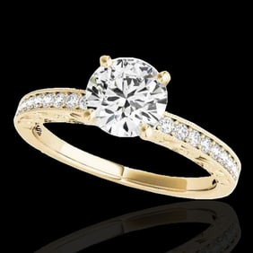 1.43 ctw Certified Diamond Solitaire Antique Ring 10k Yellow Gold