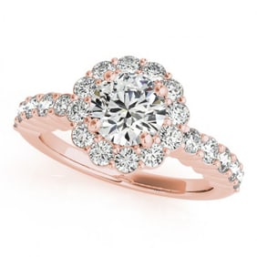 1.75 ctw Certified VS/SI Diamond Halo Ring 18k Rose Gold