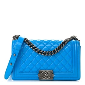 Chanel Patent Calfskin Quilted Medium Boy
