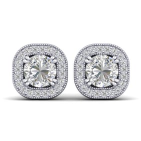 1.35 ctw Certified VS/SI Diamond Stud Micro Earrings 14k White Gold