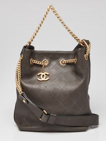 Chanel Grey Quilted Leather On My