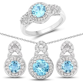 3.24 CT Genuine Blue Topaz and