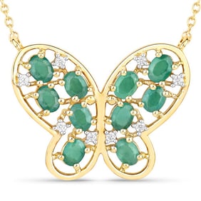 1.56 CT Genuine Emerald and White