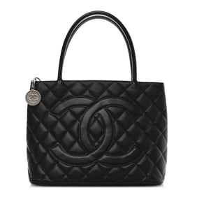 Chanel Caviar Quilted Medallion Tote Black