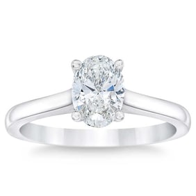 Natural 2 CT Diamond Solitaire Ring 18K White Gold